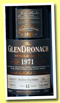 Glendronach 41 yo 1971/2012 (47.9%, OB, PX Sherry puncheon, cask # 1247, 529 bottles)